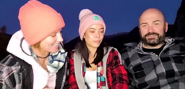  Amateur threesome fuck outdoor in public somewhere in Alaska
